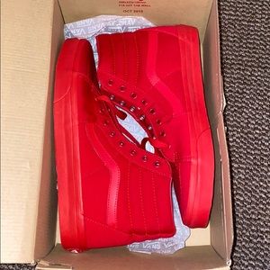 All Red Vans Size 11